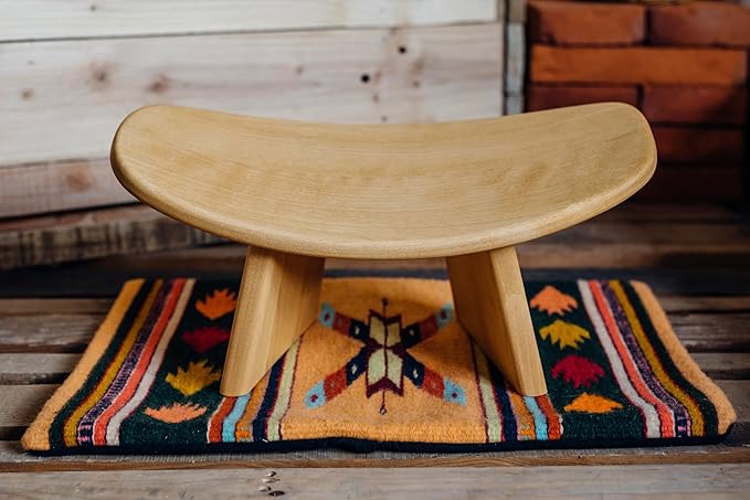 Meditation Bench IKUKO Original, Portable Version with Bag, Locally Handmade Wooden Kneeling Ergonomic Seiza Seat, Prana Yoga - 2 Colors, 3 Height Sizes-GravixFit