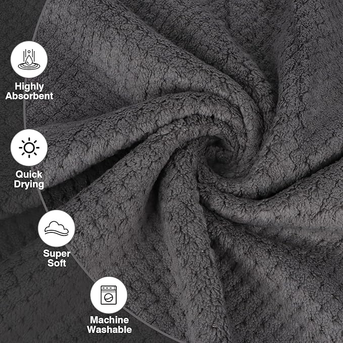 HOMEXCEL Gym Towels 3 Packs, (16x27 inches) Highly Absorbent Yoga Towel, Ultra Soft Hand Towels for Daily Use, Fast Drying Microfiber Workout Towels for Gym, Spa, Fitness, Camping, Hotel-GravixFit