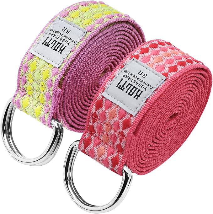 Yoga Exercise Adjustable Straps 8FT with Durable D-Ring for Pilates & Gym Workouts | Hold Poses, Stretch, Improve Flexibility & Maintain Balance-GravixFit