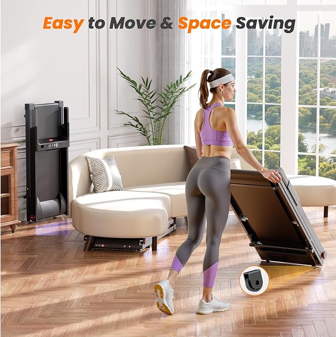 Treadmills for Home, 4-in-1 Foldable Treadmill with Incline, 300 LBS Capacity Running Treadmills for Home Small Spaces with Handles, 3.0 HP Folding Treadmill with Smart APP-GravixFit