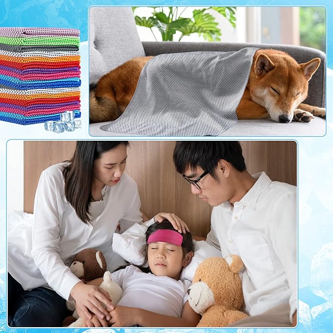 Maitys 1000 Pcs Cooling Towel Bulk, 32 x 12 Inch Microfiber Ice Towel for Neck and Face Cold Soft Breathable Sport Neck Wraps for Hot Weather Athletes Gym Yoga Camping Workout-GravixFit