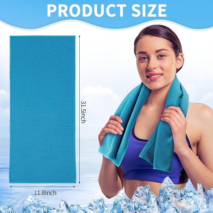 Honoson Cooling Towel Bulk - Neck & Face Cool Chilly Towels Microfiber Breathable Sport Sweat Rag for Gym, Yoga, Travel, Camping, Running, Outdoor-GravixFit