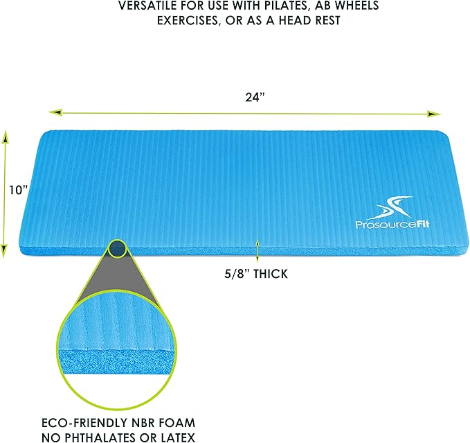 ProsourceFit Extra Thick Yoga Knee Pad and Elbow Cushion 15mm (5/8”) Fits Standard Mats for Pain Free Joints in Yoga, Pilates, Floor Workouts-GravixFit