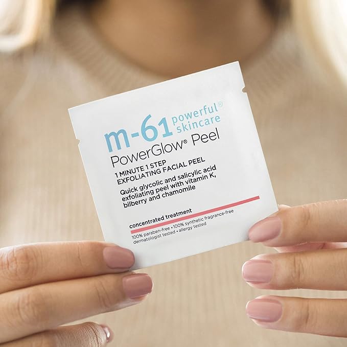 m-61 PowerGlow Peel | Exfoliating Facial Peel With Glycolic, Salicylic Acid. 1 Minute, 1 Step - 30 Treatments-GravixFit