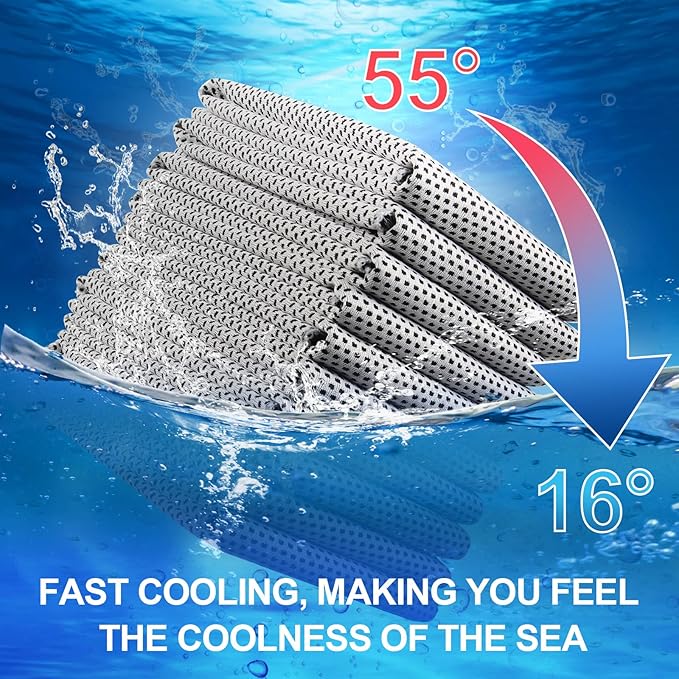 Shellwei 50 Pcs Cooling Towel 40 x 12 Inch Microfiber Workout Towels Breathable Chilly Towel Ice Cool Cold Towels Bulk Fast Drying Absorbent Sweat Rag for Neck Yoga Sports Golf Gym-GravixFit