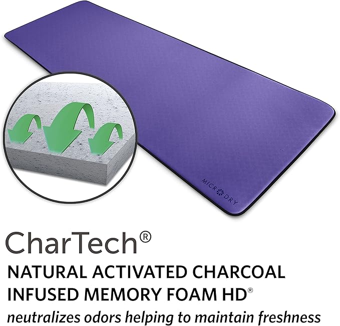 MICRODRY Deluxe Fitness Exercise Yoga Mat for Home & Gym, Extra Thick for High Impact Training, Multi Layered Skid Resistant Surface, Odor Neutralizing with Carrying Strap-GravixFit