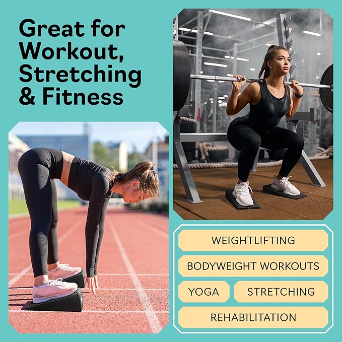 Squat Wedge - Squat Wedge Block 520 LBS Weight Capacity - Slant Board for Calf Stretching - Calf Stretcher Slant Board - yoga blocks-GravixFit