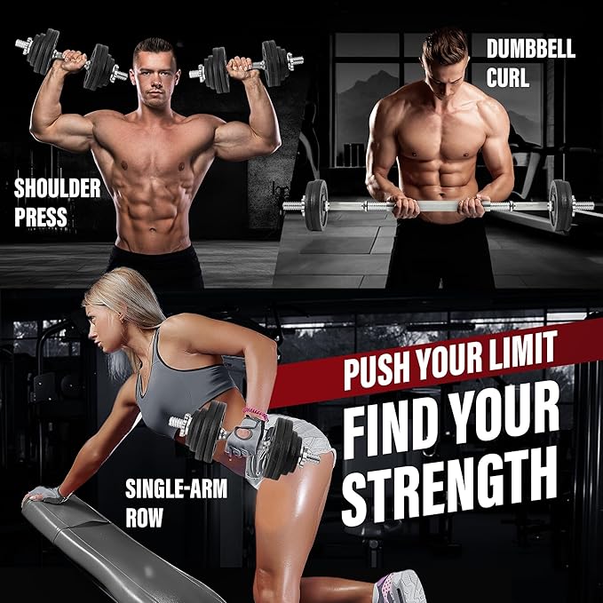 Yes4All Old School Adjustable Dumbbell Set with Weight Plates, Star Lock Collars/Connector, 40lbs to 200lbs Adjustable Weight Plates Set-GravixFit