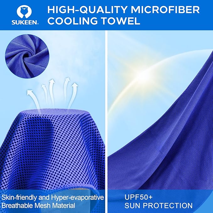 Sukeen Cooling Towel,Instant Evaporative Cooling for Sports,Yoga,Golf,Gym,Neck,Workout and More(40”x 12”)-GravixFit