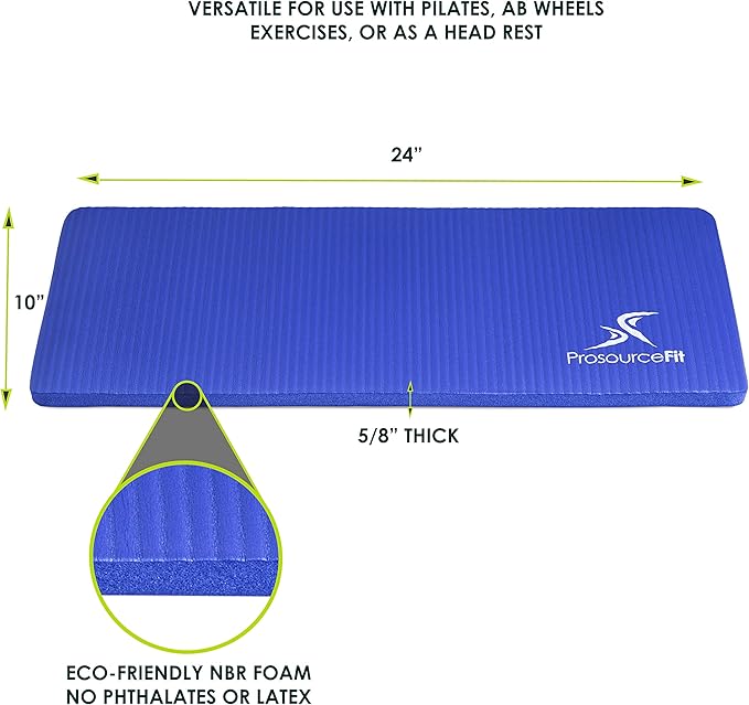 ProsourceFit Extra Thick Yoga Knee Pad and Elbow Cushion 15mm (5/8”) Fits Standard Mats for Pain Free Joints in Yoga, Pilates, Floor Workouts-GravixFit