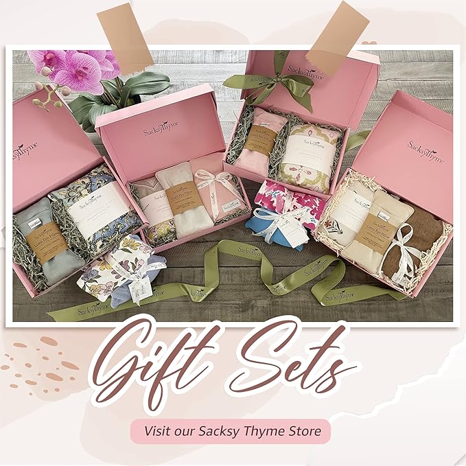 Organic Linen Eye Pillow - Lavender & Flaxseed for Relaxation, Yoga, Stress Relief - Microwavable Heating Pad & Cool Compress - Made in USA - Gifts for Meditation-GravixFit