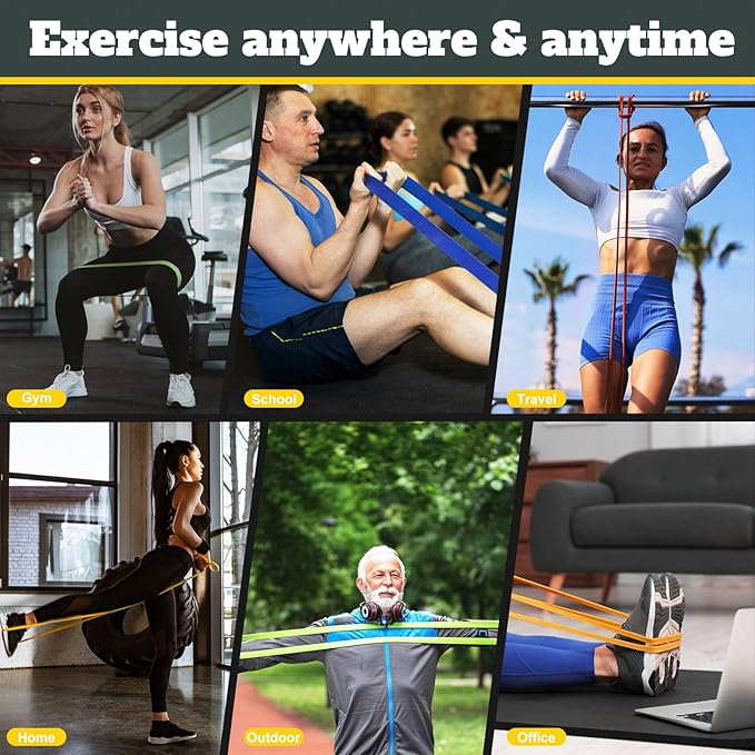 Exercise Bands Resistance Bands for Working Out,Pull Up Bands Set,at Home Workout Equipment,Workout Bands for Men and Women,Stretch Bands for Exercise-GravixFit