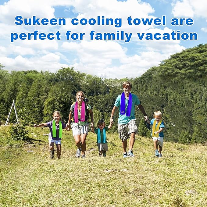 Sukkeen Cooling Towel (40"x12"), Soft Breathable Chilly Microfiber Towel for Yoga, Sports & More Activities-GravixFit