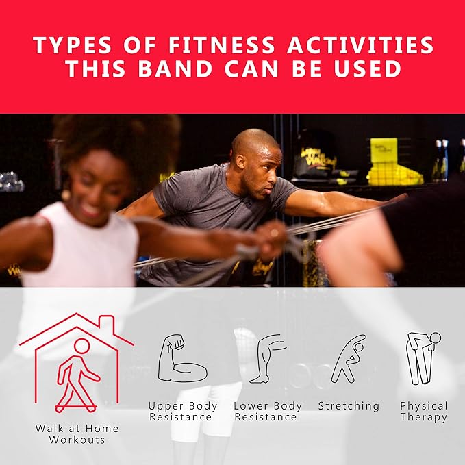 Walk at Home Workout Bands 7 Ring Adjustable Resistance Bands for Working Out Home Workout Walking Exercise Workout Bands Fitness Program Exercise Bands Stretch Bands for Recovery-GravixFit