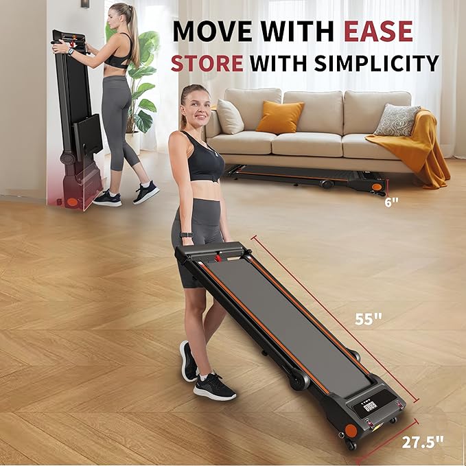 Foldable Treadmill with Incline Treadmill with Home Removable Desk Workstation 3.0 HP 3 in 1 Folding Small Compact Walking Treadmills 300 Lbs Capacity for Home Office-GravixFit