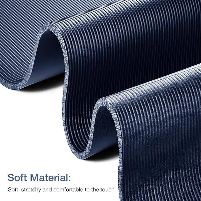 Thick Yoga Mat Non Slip, Large Size 72" L x 32" W x 0.6" TH, Premium Exercise & Fitness Mat with Carrying Strap and Bag, Workout Mats for Home-GravixFit