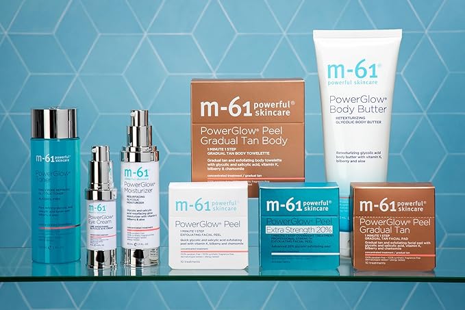 m-61 PowerGlow Peel | Exfoliating Facial Peel With Glycolic, Salicylic Acid. 1 Minute, 1 Step - 30 Treatments-GravixFit