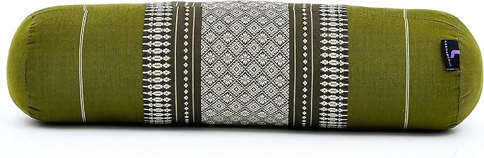 Leewadee Small Yoga Bolster – Shape-Retaining Cervical Neck Roll, Tube Pillow for Comfortable Reading, Kapok Filling, 22 x 6 x 6 inches-GravixFit