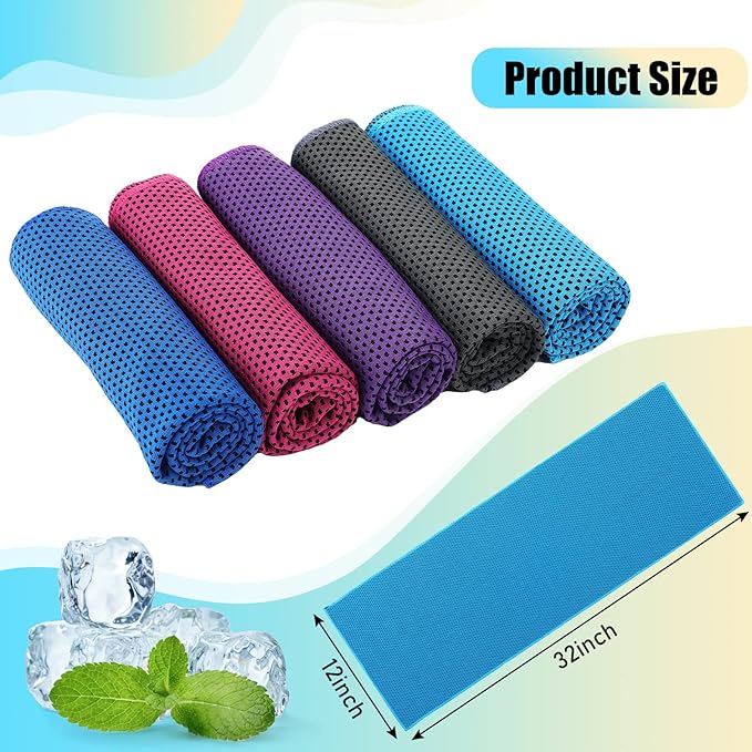BBTO 100 Pack Cooling Towel - Microfiber Cold Sports Sweat Rags Neck & Face Breathable Ice Chilly Towel for Gym Yoga Golf Workout Beach Accessories-GravixFit