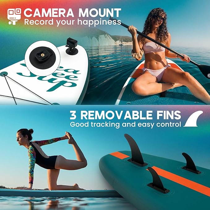 Inflatable Stand Up Paddle Board with Sup Board Accessories, Durable, Lightweight,Wide Stable Design,Wide Non-Slip Deck, Non-Slip Comfort Deck Pink Paddle Board for Women & Girls