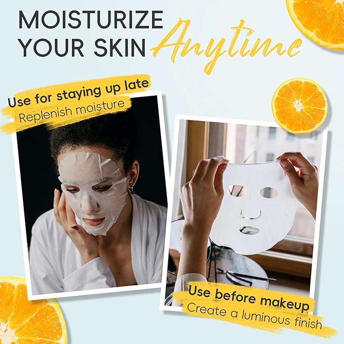 12 Pack Collagen Face Masks Skincare Bulk,Hydrating Spa Face Mask for Sensitive Skin,Sheet Mask for Skin Care, Facial Mask Sets Gifts for Women/Teen Girls/Kids-GravixFit