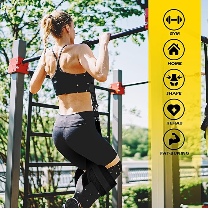 Pull Up Assistance Bands, Adjustable Heavy Duty Resistance Band for Pull Up, 3 Pull Up Bands, Comfortable Fabric Feet/Knee Rest, Assistance Bands for Pull-Up, Home Fitness, Body Stretching-GravixFit