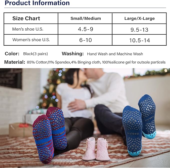 Hylaea Unisex Non Slip Socks with Grip for Yoga, Hospital, Pilates, Barre | Ankle, Cushioned-GravixFit