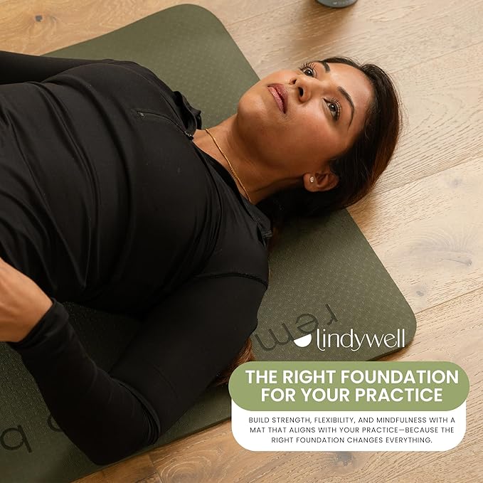 Lindywell Pilates Yoga Workout Mat Non Slip 6mm, 8mm, 10mm Thick - 6ft x 26in-GravixFit