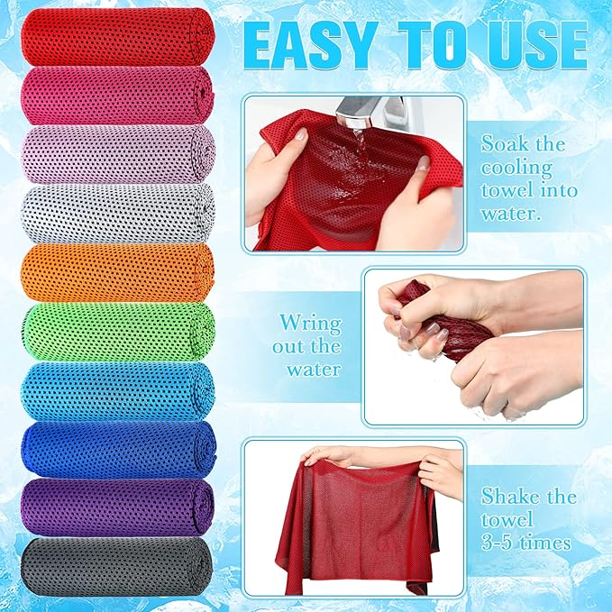 Maitys 1000 Pcs Cooling Towel Bulk, 32 x 12 Inch Microfiber Ice Towel for Neck and Face Cold Soft Breathable Sport Neck Wraps for Hot Weather Athletes Gym Yoga Camping Workout-GravixFit