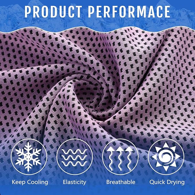 Hosuly 30 Pack Cooling Towels, 40"x12" Ice Breathable Soft Chilly Sweat Rag Microfiber Workout Rags for Gym Cooling Towels for Neck and Face for Yoga Golf Sport Running-GravixFit