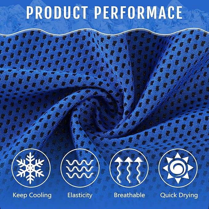 Hosuly 30 Pack Cooling Towels, 40"x12" Ice Breathable Soft Chilly Sweat Rag Microfiber Workout Rags for Gym Cooling Towels for Neck and Face for Yoga Golf Sport Running-GravixFit