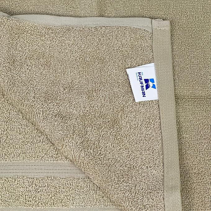 Kaufman - Premium Hand Towels Set for Bathroom, Spa, Gym, and Face Towel 100% Cotton Ring Spun, Ultra Soft Feel and Highly Absorbent Towels (Linen, 36-PK)-GravixFit