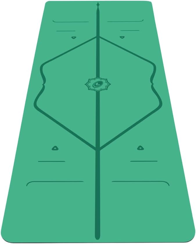 Liforme Original Yoga Mat – Free Yoga Bag Included - Patented Alignment System, Warrior-like Grip, Non-slip, Eco-friendly, sweat-resistant, long, wide, 4.2mm thick mat for comfort-GravixFit