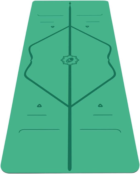 Liforme Original Yoga Mat – Free Yoga Bag Included - Patented Alignment System, Warrior-like Grip, Non-slip, Eco-friendly, sweat-resistant, long, wide, 4.2mm thick mat for comfort-GravixFit