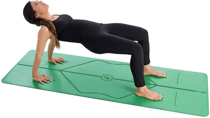 Liforme Original Yoga Mat – Free Yoga Bag Included - Patented Alignment System, Warrior-like Grip, Non-slip, Eco-friendly, sweat-resistant, long, wide, 4.2mm thick mat for comfort-GravixFit