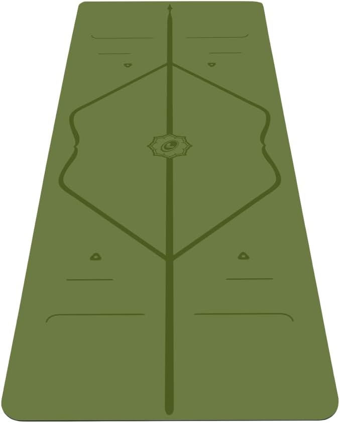 Liforme Original Yoga Mat – Free Yoga Bag Included - Patented Alignment System, Warrior-like Grip, Non-slip, Eco-friendly, sweat-resistant, long, wide, 4.2mm thick mat for comfort-GravixFit