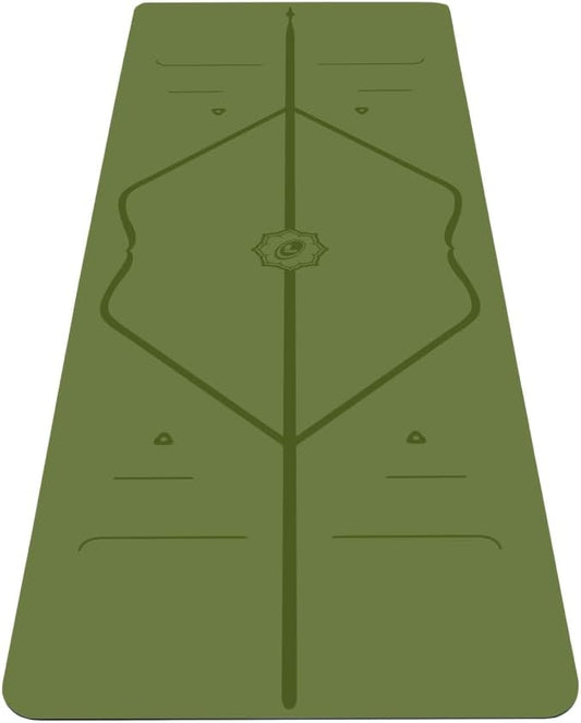 Liforme Original Yoga Mat – Free Yoga Bag Included - Patented Alignment System, Warrior-like Grip, Non-slip, Eco-friendly, sweat-resistant, long, wide, 4.2mm thick mat for comfort-GravixFit