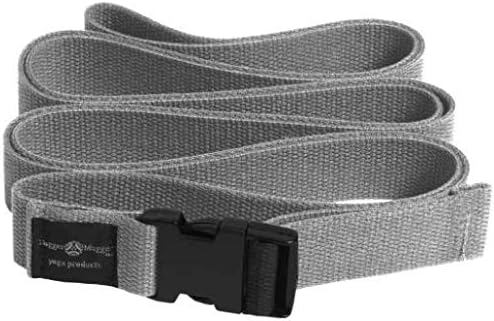 Hugger Mugger Quick-Release 10 ft. Yoga Strap - Gray - Super Strong Cotton, Easy to Attach and Release, Easily Adjustable-GravixFit