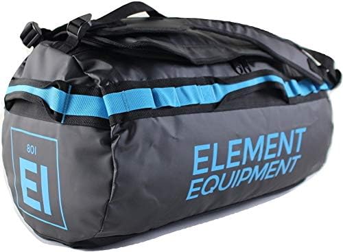 Element Equipment Trailhead Duffel Bag Shoulder Straps Waterproof Black/Blue Small-GravixFit