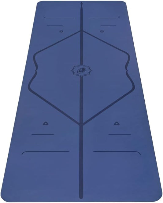 Liforme Original Yoga Mat – Free Yoga Bag Included - Patented Alignment System, Warrior-like Grip, Non-slip, Eco-friendly, sweat-resistant, long, wide, 4.2mm thick mat for comfort-GravixFit