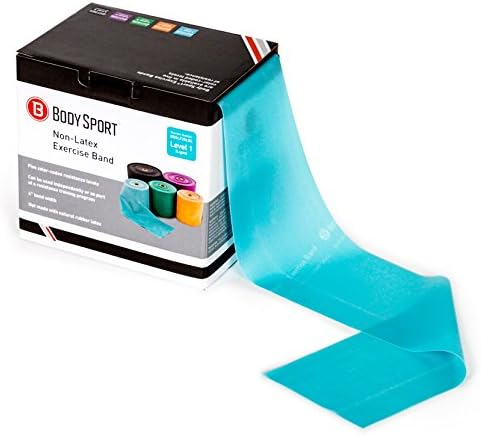 Body Sport Exercise Band, 25 yd. x 4 in. Roll, Low Resistance - Home & Gym Fitness Equipment for Stretching, Strength Training & Physical Therapy (Light Resistance Blue)-GravixFit