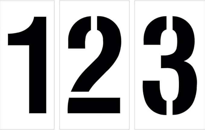 12" Number Stencil Kit | Part#: 10000946 | 10-Piece Kit includes Numbers 0-9 | Number Height is 12" | Flexible and Durable 1/8" PolyTough Lifetime | Precision Marking | Made in USA-GravixFit