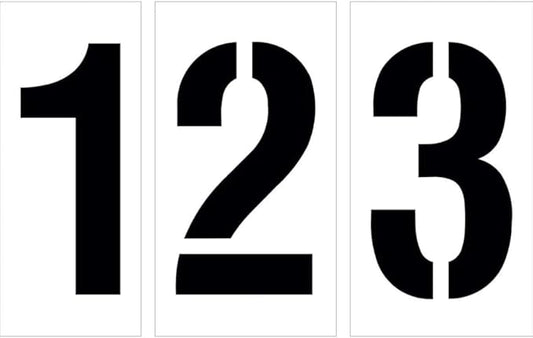 12" Number Stencil Kit | Part#: 10000946 | 10-Piece Kit includes Numbers 0-9 | Number Height is 12" | Flexible and Durable 1/8" PolyTough Lifetime | Precision Marking | Made in USA-GravixFit