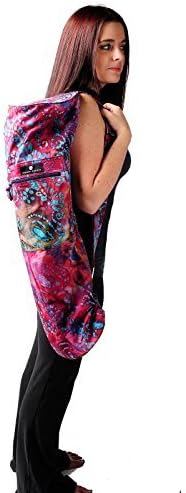 Hugger Mugger Batik Yoga Mat Bag - beautiful pattern, durable 100% cotton, full lining, adjustable strap, 2 extra zipper pockets-GravixFit