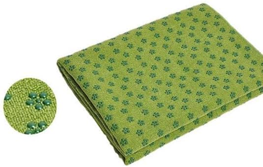 IBL-Yoga Towel, Hot Yoga Mat Towel - Sweat Absorbing Non-Slip for Hot Yoga, Pilates and Workout, 24x72 inches with Grip Dots (Green)-GravixFit