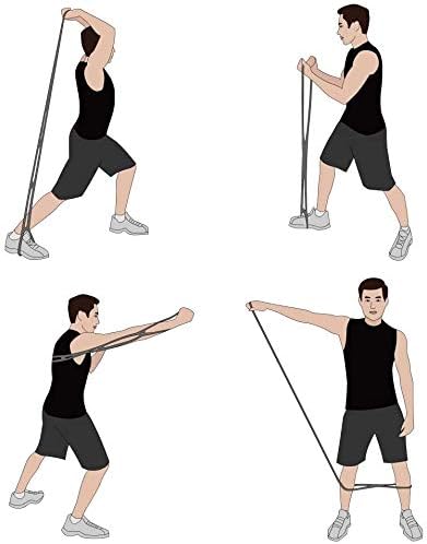 7 Rings Stretch Exercise Band, Portable Silicone Elastic Resistance Band Pilates Flexbands Yoga Stretching Strap Physical Therapy Rehab Belt, Home Gym Workout Equipment for Full Body Exercise-GravixFit