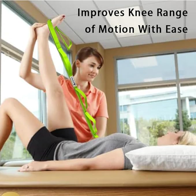 Stretching Strap Yoga Strap with Loops, Stretch Straps for Physical Therapy, Non-Elastic Exercise Strap for Pilates, Dance and Gymnastics with Workout Guide-GravixFit