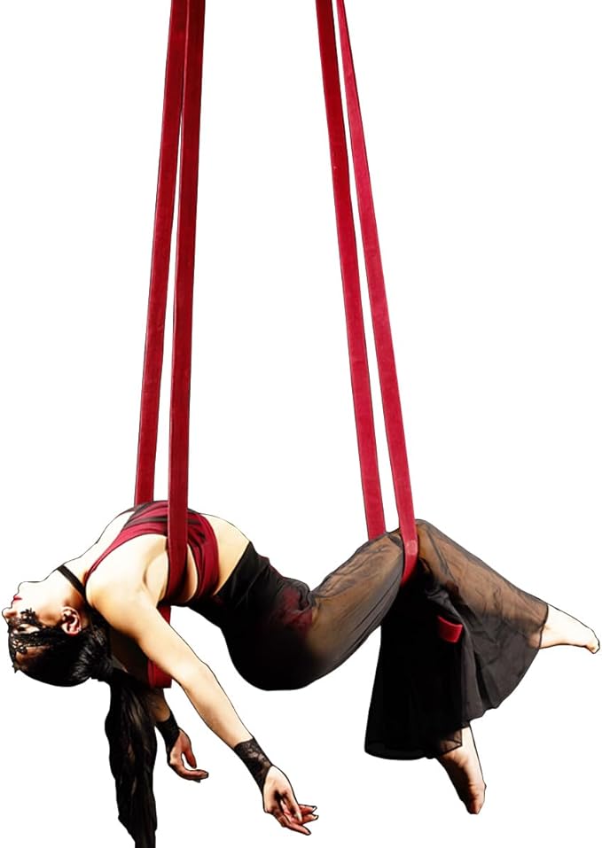 8.2ft 2.5m Aerial Straps Ropes Yoga Aerial Acrobatics Body Aerial Loop Trapeze Circus Apparatuses Equipment Three-Layer Straps 1 pairs-GravixFit