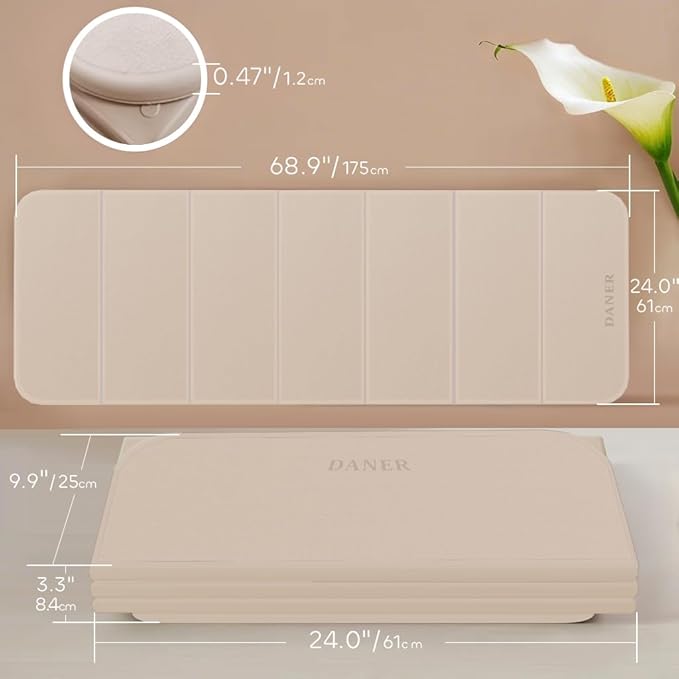 Foldable Yoga Mat 12mm Extra Thick Joint Protection,Portable Design for Travel/Pilates/Board/Camping,Environmental Sports Mat Non-Slip Gym Mat,Odorless POE Material-GravixFit