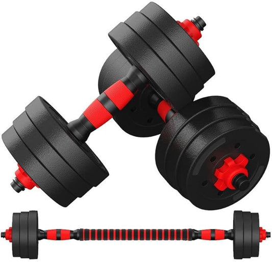 Adjustable Dumbbell Set, 5-44 lbs Free Weight Set with Connector for Barbell, Dumbbells, Push-Up Options, Fitness Exercises for Home Gym Suitable Men/Women-GravixFit